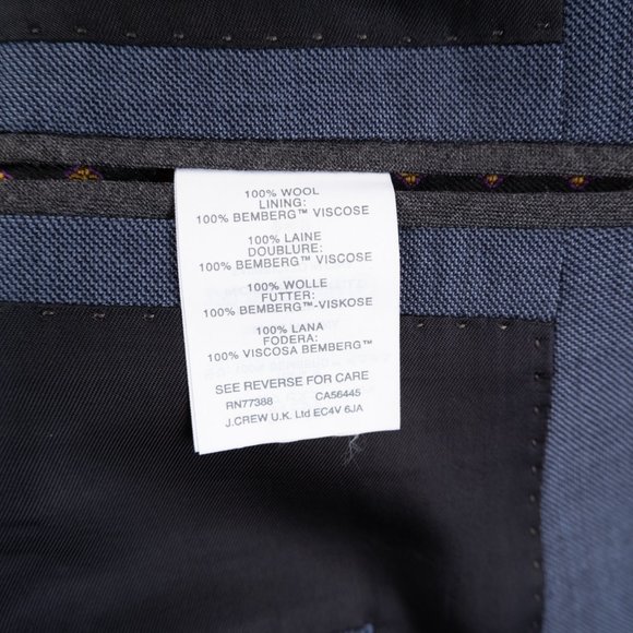 J. CREW Ludlow Slim-fit suit jacket Tollegno 1900 Italian worsted wool size 46L - Picture 8 of 13